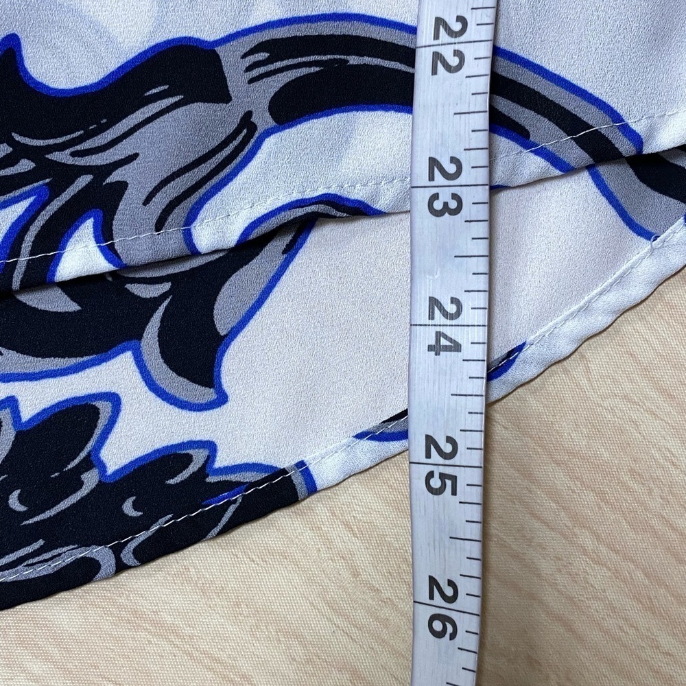 Express The Portofino Shirt Slim Fit White Black Blue Printed Size XS - Picture 4 of 5